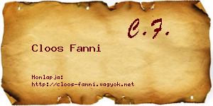 Cloos Fanni névjegykártya
